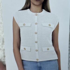 BLANKNYC Women's M Vest Cream e0826